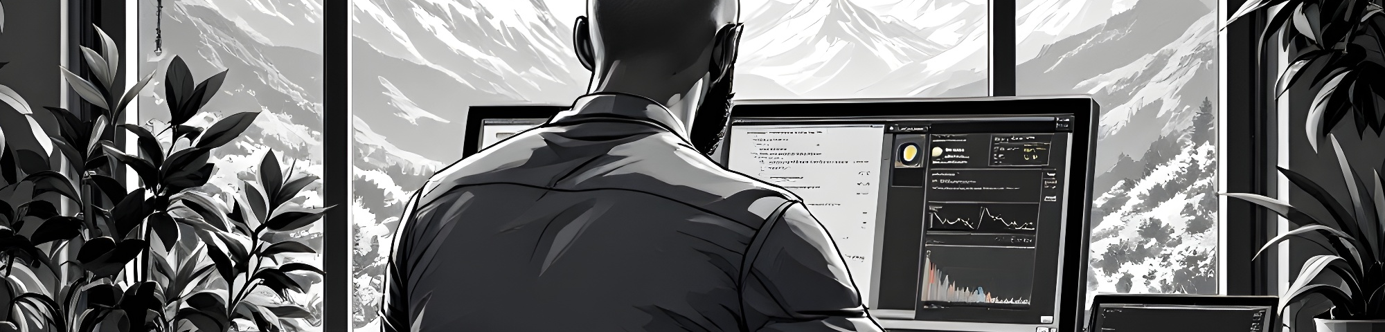man coding